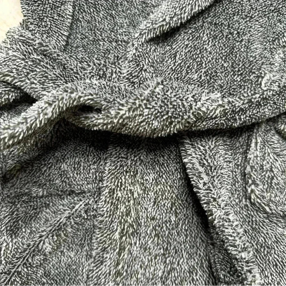 Canadiana Bathrobe Tie Waist Hooded Charcoal Grey Size 3T - Picture 2 of 16